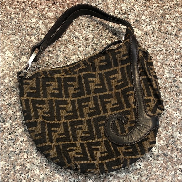Vintage Fendi Monogram Brown and Black Shoulder Bag - Picture 1 of 5